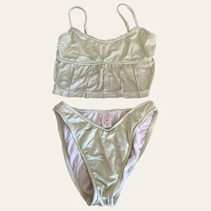 90s vintage milkmaid 3pc swimsuit set by XOXO Swim - Medium